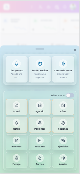 AIFISIO App Menu